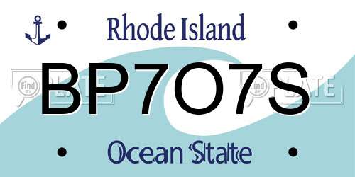 BP7O7S Rhode Island License Plate