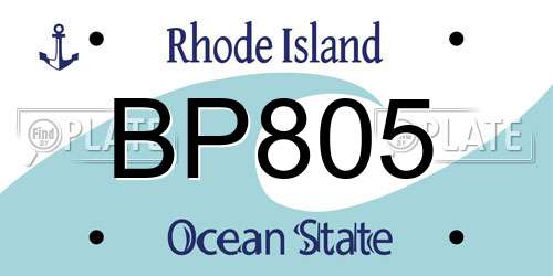 BP805 Rhode Island License Plate