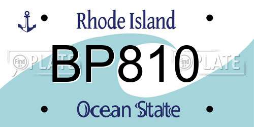 BP810 Rhode Island License Plate