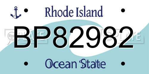 BP82982 Rhode Island License Plate