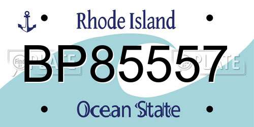 BP85557 Rhode Island License Plate