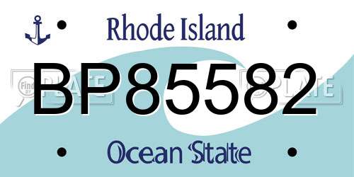 BP85582 Rhode Island License Plate