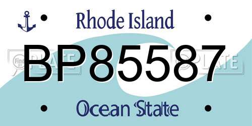 BP85587 Rhode Island License Plate