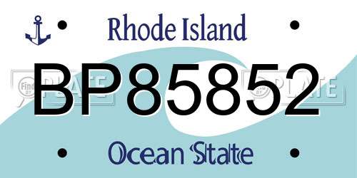 BP85852 Rhode Island License Plate
