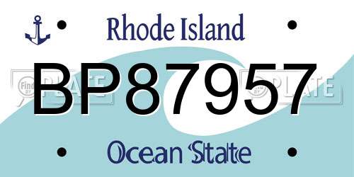 BP87957 Rhode Island License Plate