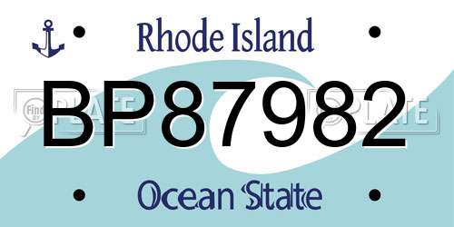 BP87982 Rhode Island License Plate