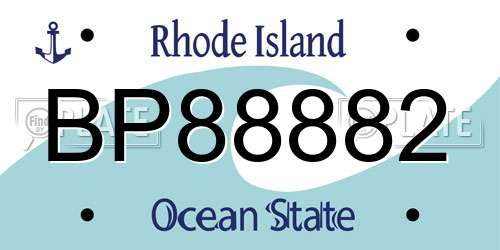 BP88882 Rhode Island License Plate