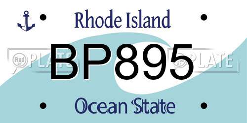 BP895 Rhode Island License Plate
