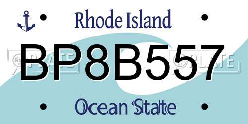 BP8B557 Rhode Island License Plate