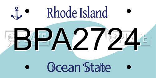 BPA2724 Rhode Island License Plate