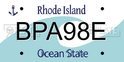 BPA98E Rhode Island License Plate