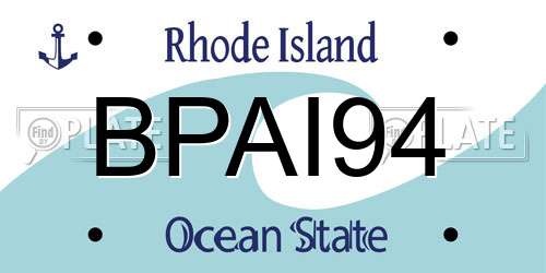 BPAI94 Rhode Island License Plate