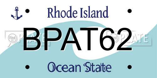 BPAT62 Rhode Island License Plate