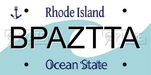 BPAZTTA Rhode Island License Plate