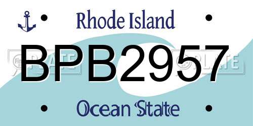 BPB2957 Rhode Island License Plate