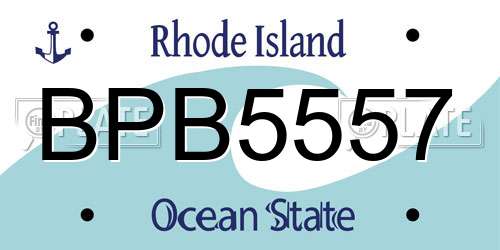 BPB5557 Rhode Island License Plate