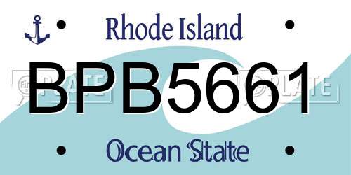 BPB5661 Rhode Island License Plate