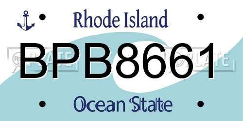 BPB8661 Rhode Island License Plate