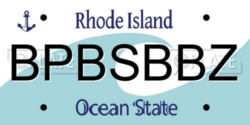 BPBSBBZ Rhode Island License Plate