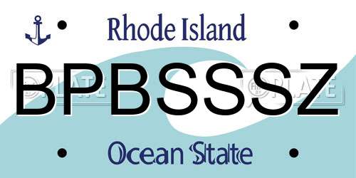 BPBSSSZ Rhode Island License Plate