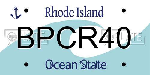 BPCR40 Rhode Island License Plate