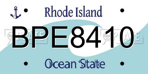 BPE8410 Rhode Island License Plate