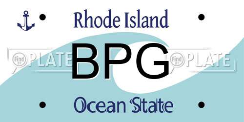 BPG Rhode Island License Plate