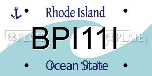 BPI11I Rhode Island License Plate