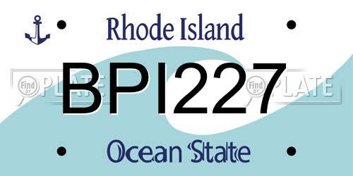 BPI227 Rhode Island License Plate