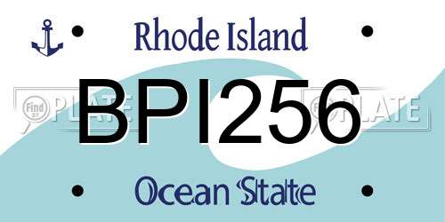 BPI256 Rhode Island License Plate
