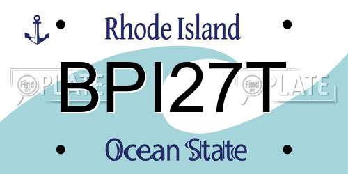 BPI27T Rhode Island License Plate