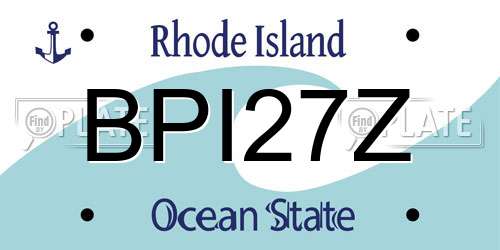 BPI27Z Rhode Island License Plate