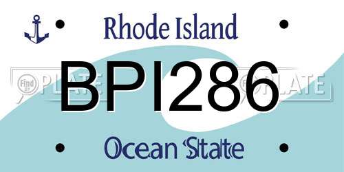 BPI286 Rhode Island License Plate