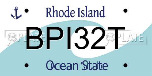 BPI32T Rhode Island License Plate
