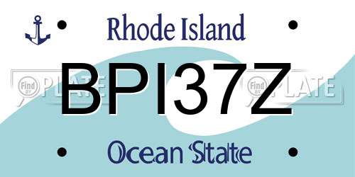 BPI37Z Rhode Island License Plate