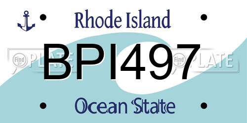BPI497 Rhode Island License Plate