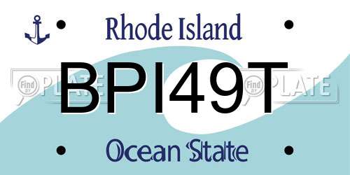 BPI49T Rhode Island License Plate