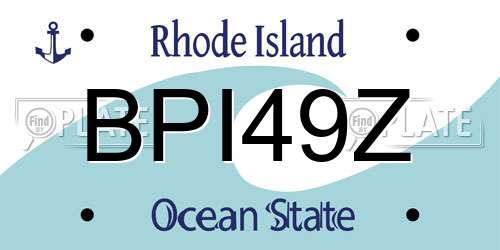 BPI49Z Rhode Island License Plate