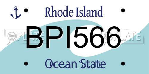 BPI566 Rhode Island License Plate