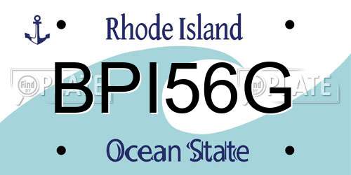 BPI56G Rhode Island License Plate