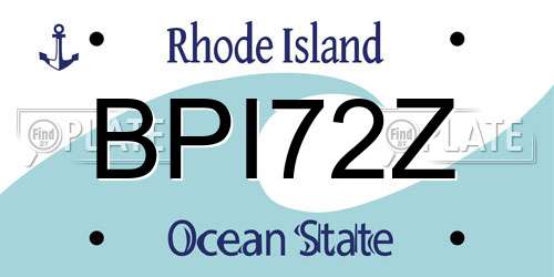 BPI72Z Rhode Island License Plate