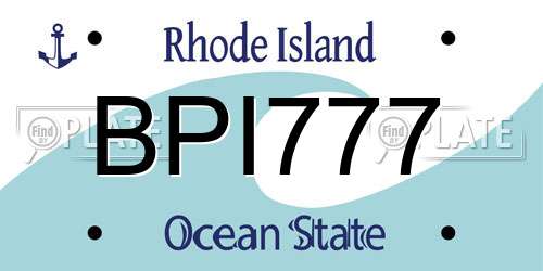 BPI777 Rhode Island License Plate