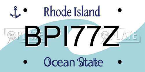 BPI77Z Rhode Island License Plate