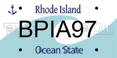 BPIA97 Rhode Island License Plate