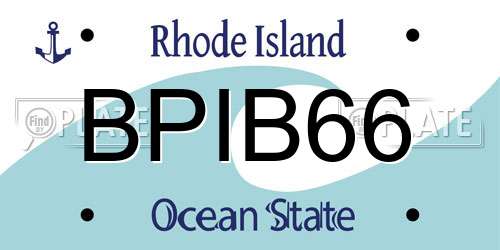BPIB66 Rhode Island License Plate