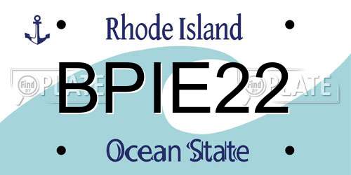 BPIE22 Rhode Island License Plate