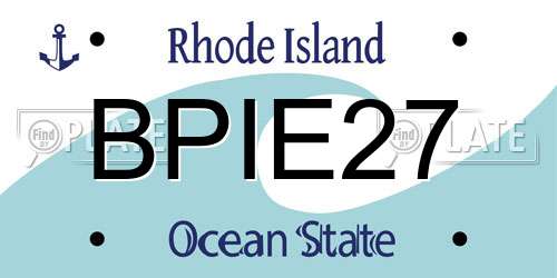 BPIE27 Rhode Island License Plate