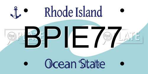 BPIE77 Rhode Island License Plate