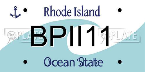 BPII11 Rhode Island License Plate