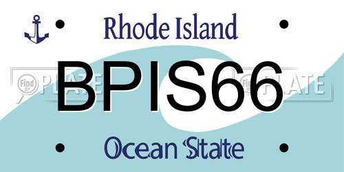 BPIS66 Rhode Island License Plate
